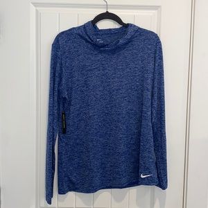 women’s blue Nike dri-fit sweater w hoodie large